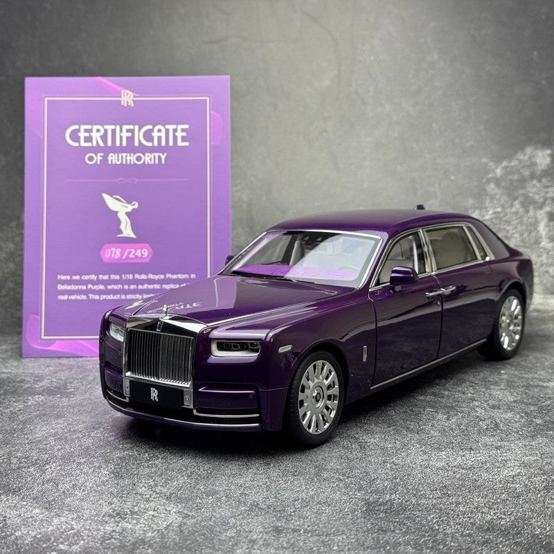 Rolls Royce Phantom VIII Purple 1:18 Dealer Edition Licensed Diecast Car Model